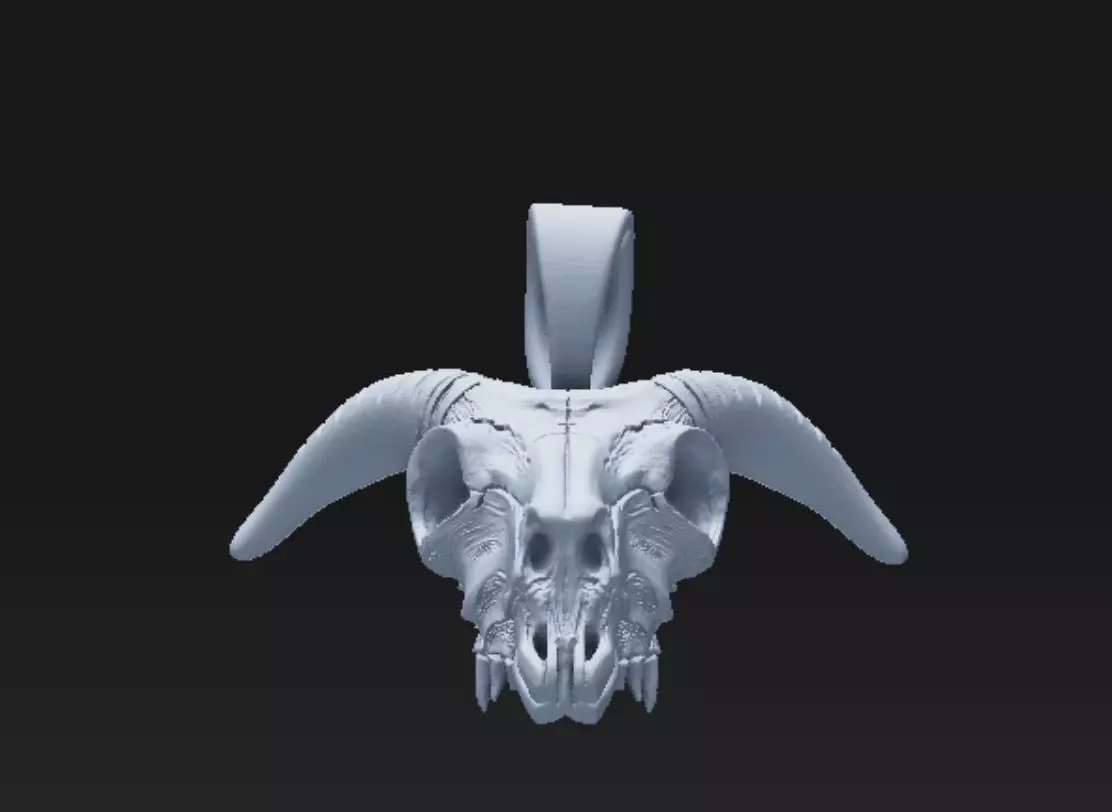 Baphomate Goat skull - resin pendant - stl 3D print model_7