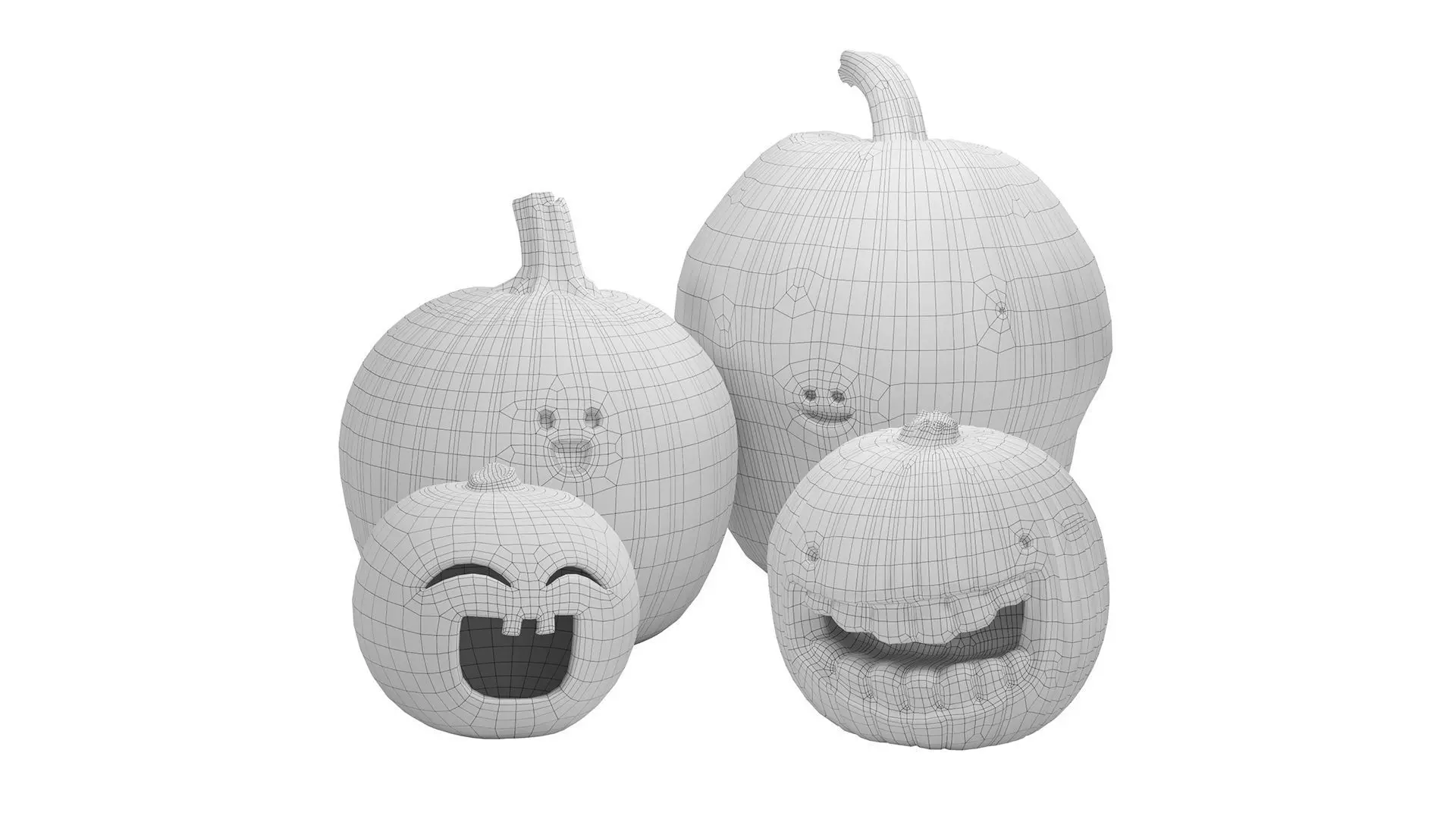 Halloween Decorative Pumpkins 01 3D model_2