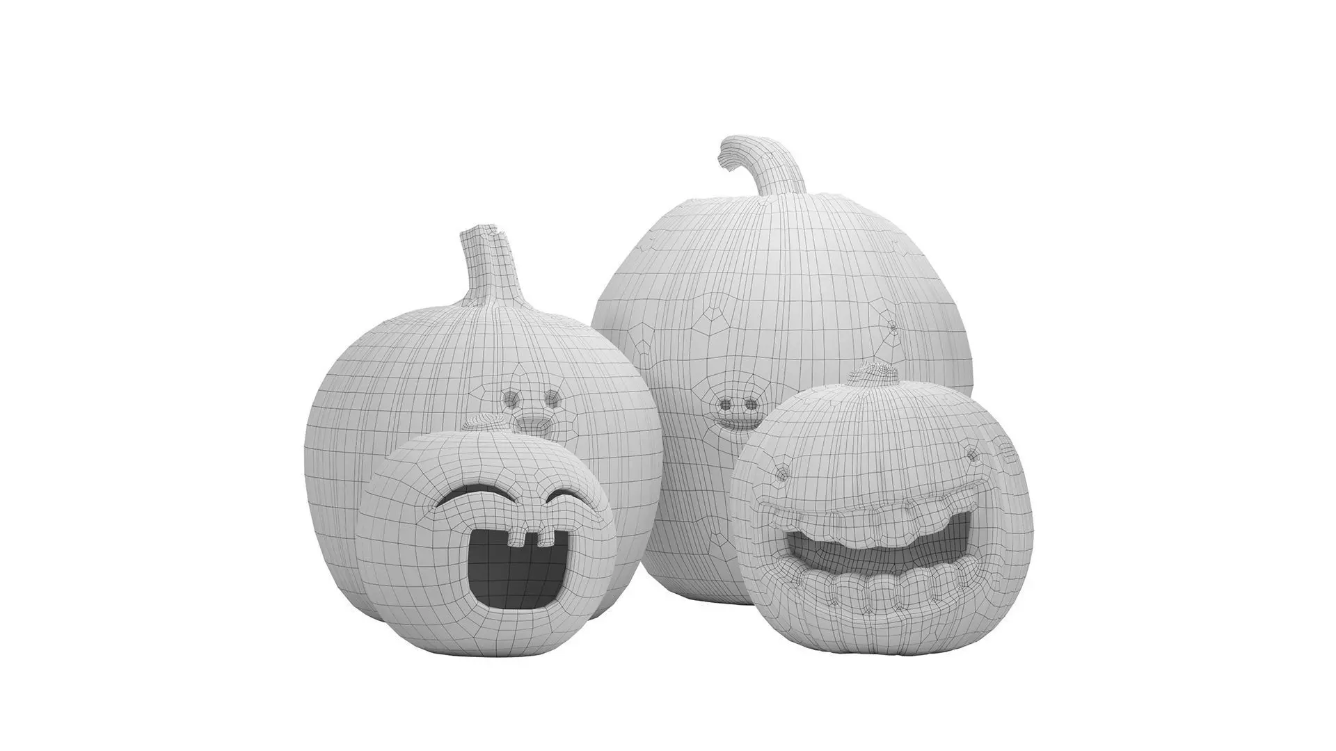 Halloween Decorative Pumpkins 01 3D model_4
