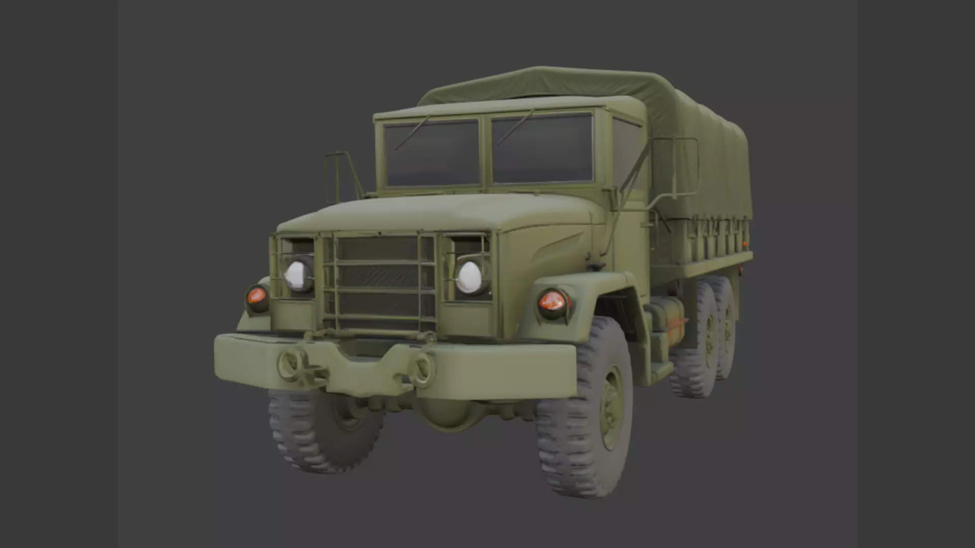 Military Cargo Truck 3D Model 3D model_0