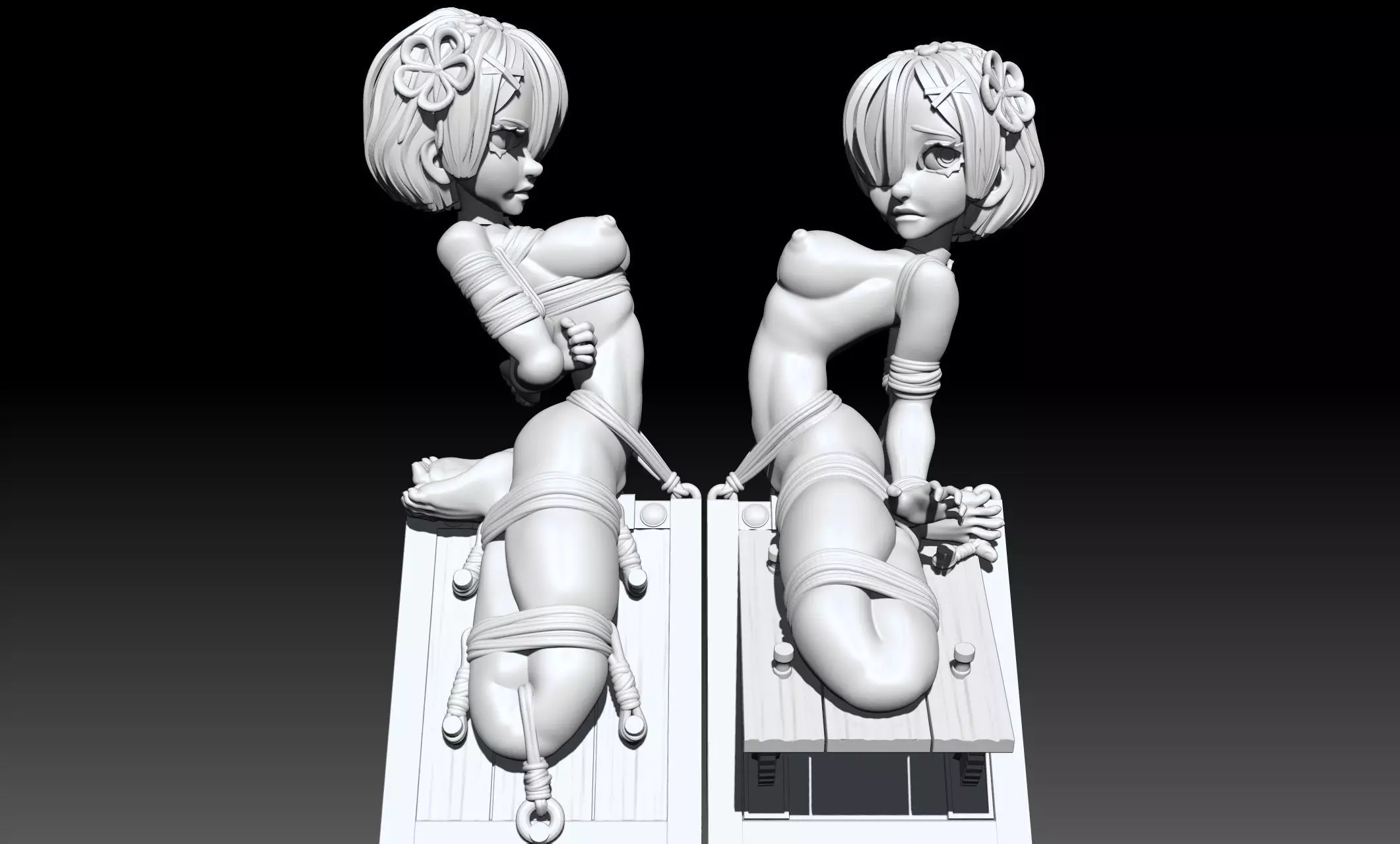 Rem Ram Re Zero NSFW Bondage Pack 3d print 3D print model_1