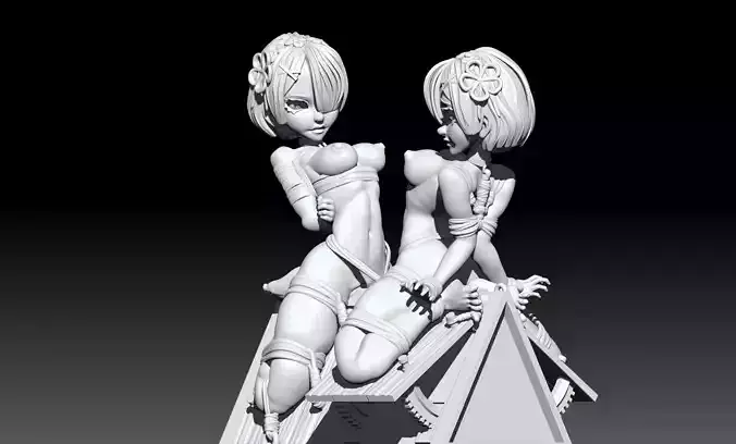 Rem  Ram Re Zero NSFW Bondage Pack 3d print