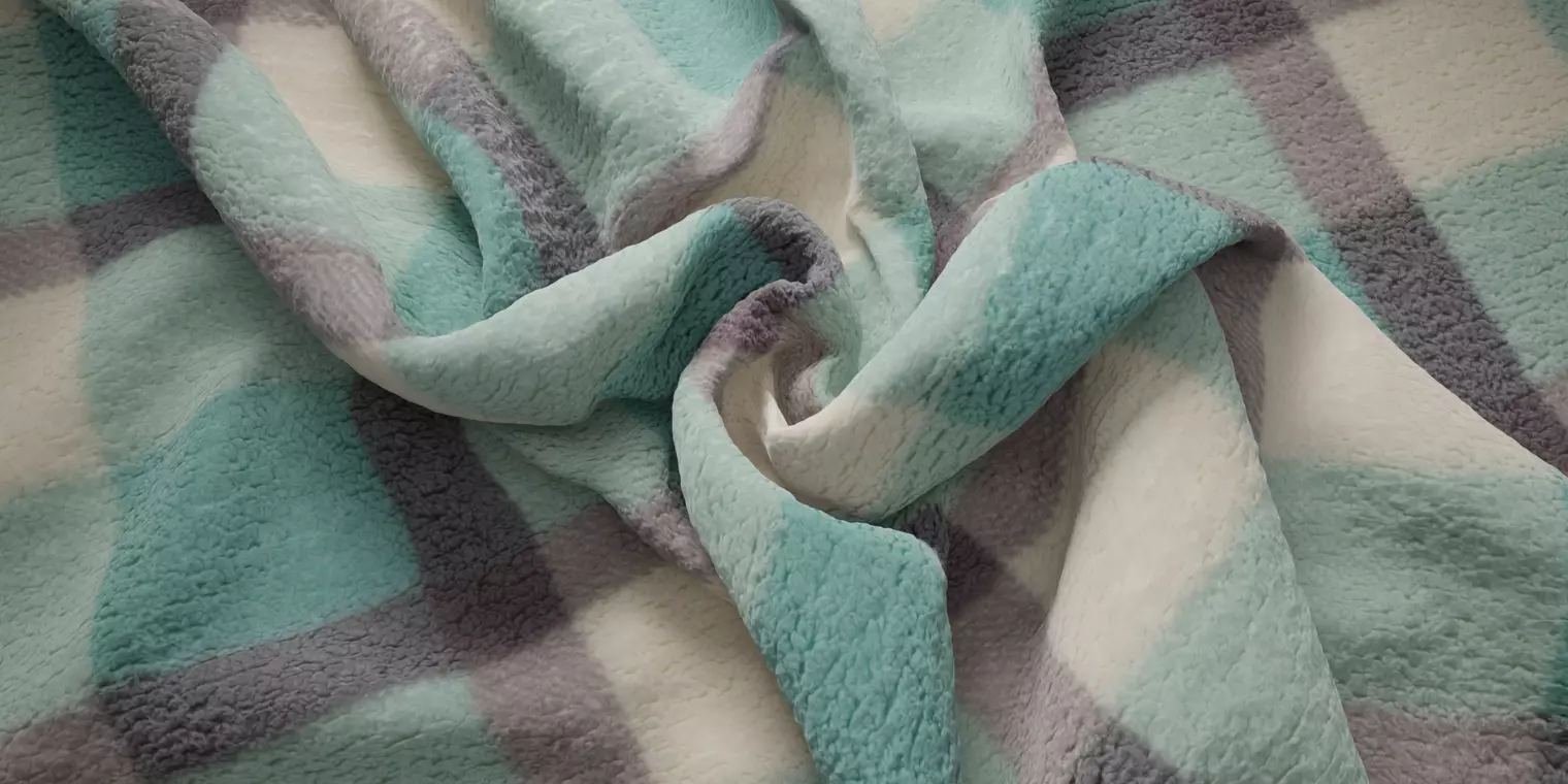 Fleece Plaid Blanket Fabric Texture PBR Texture_1