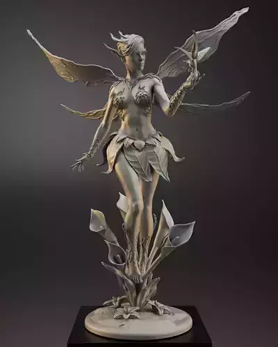 Forest Fairy with Bird  STL SFW  NSFW Versions 