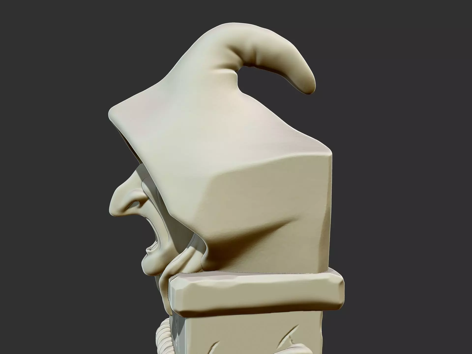 Stylized Witch Totem 3D Printable Fantasy Stone Statue 3D print model_6