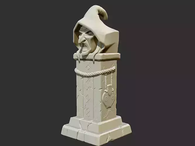 Stylized Witch Totem 3D Printable Fantasy Stone Statue 3D print model Stylized Witch Totem 3D Printable Fantasy Stone Statue 3D print model