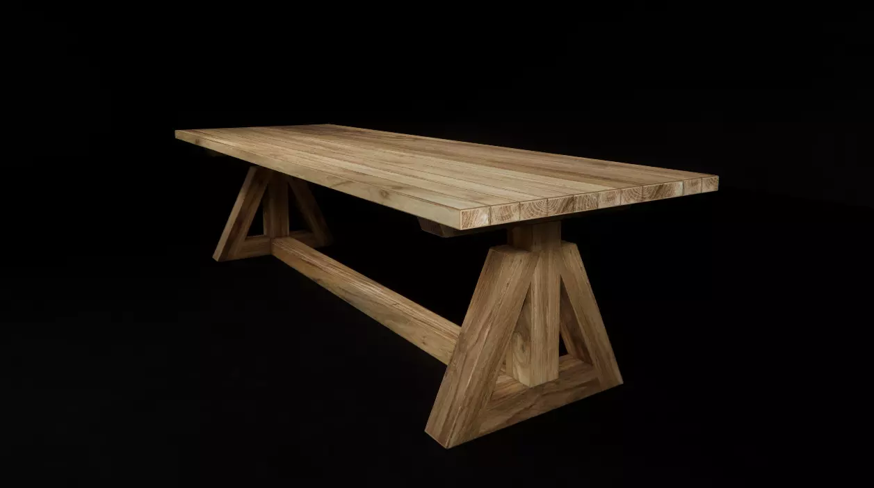 teak dining table 3D model