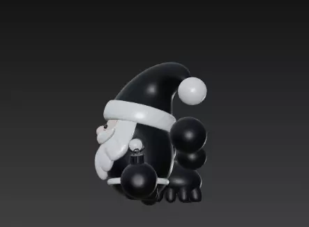 3D Black Santa Claus with Deer Model 3D print model_10