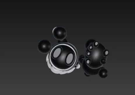 3D Black Santa Claus with Deer Model 3D print model_18