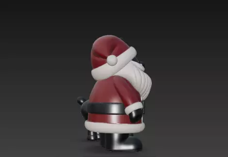 3D Santa Claus with Deer Christmas Scene 3D print model_5