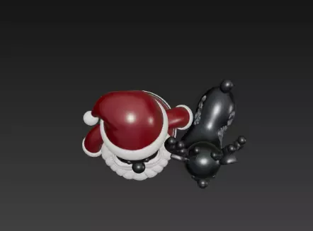 3D Santa Claus with Deer Christmas Scene 3D print model_14