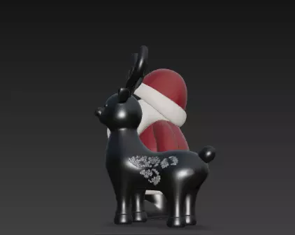 3D Santa Claus with Deer Christmas Scene 3D print model_10
