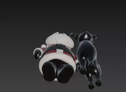 3D Santa Claus with Deer Christmas Scene 3D print model_16