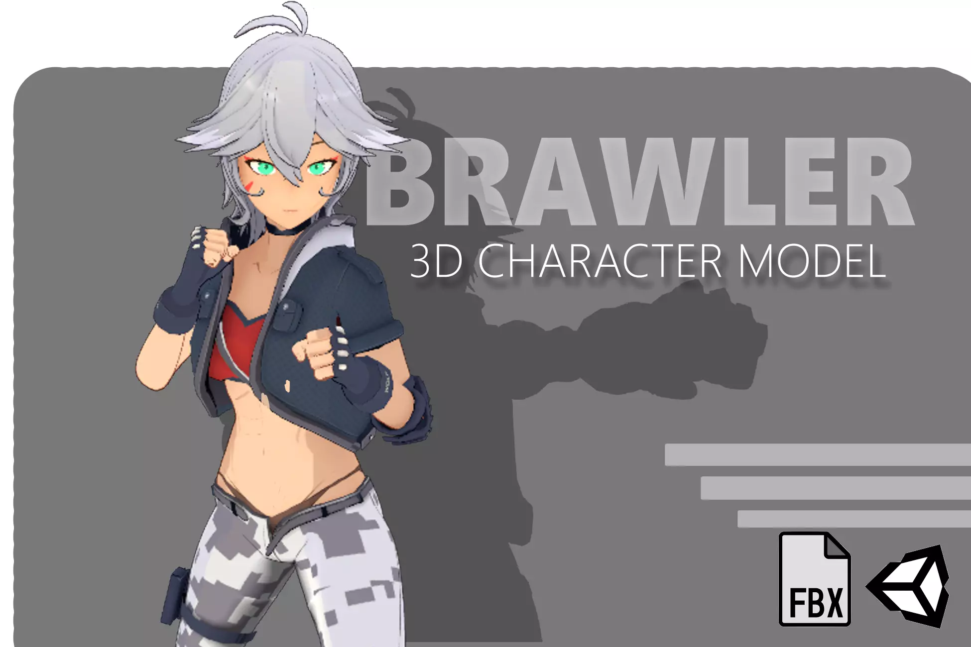 Anime Combat Brawler Low-poly 3D model