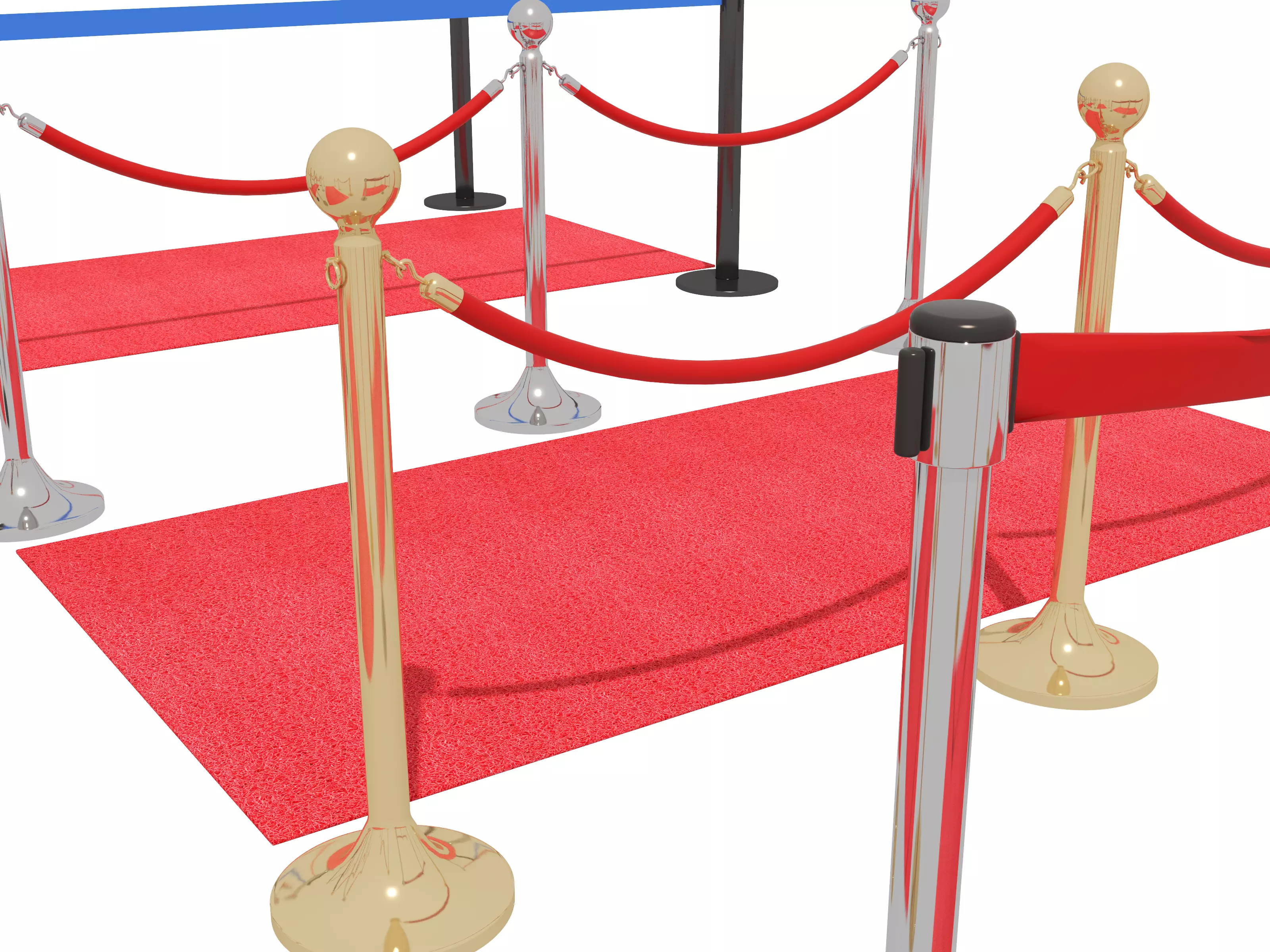 Modular Red Carpet Kit Low-poly 3D model_14