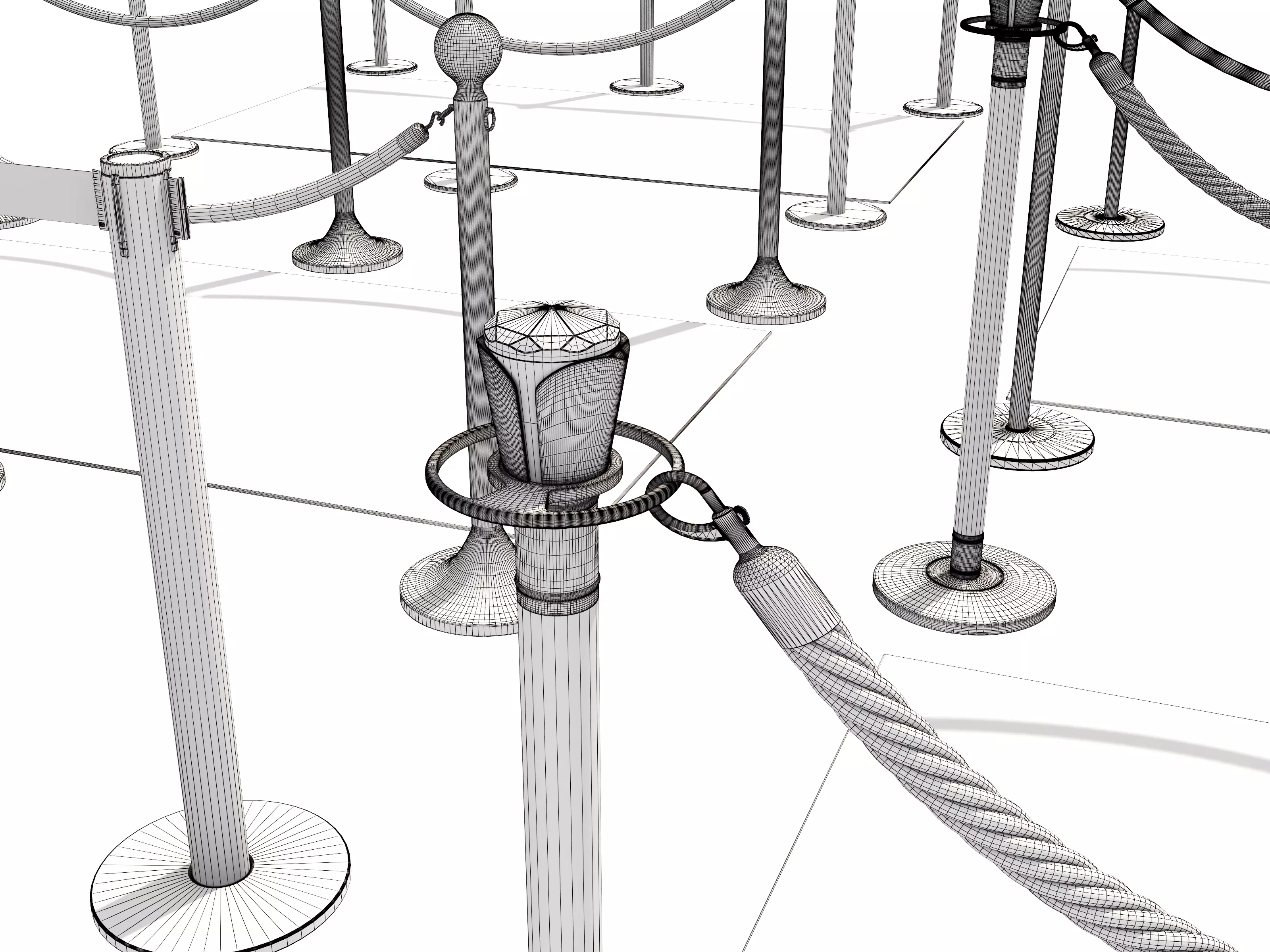 Modular Red Carpet Kit Low-poly 3D model_27