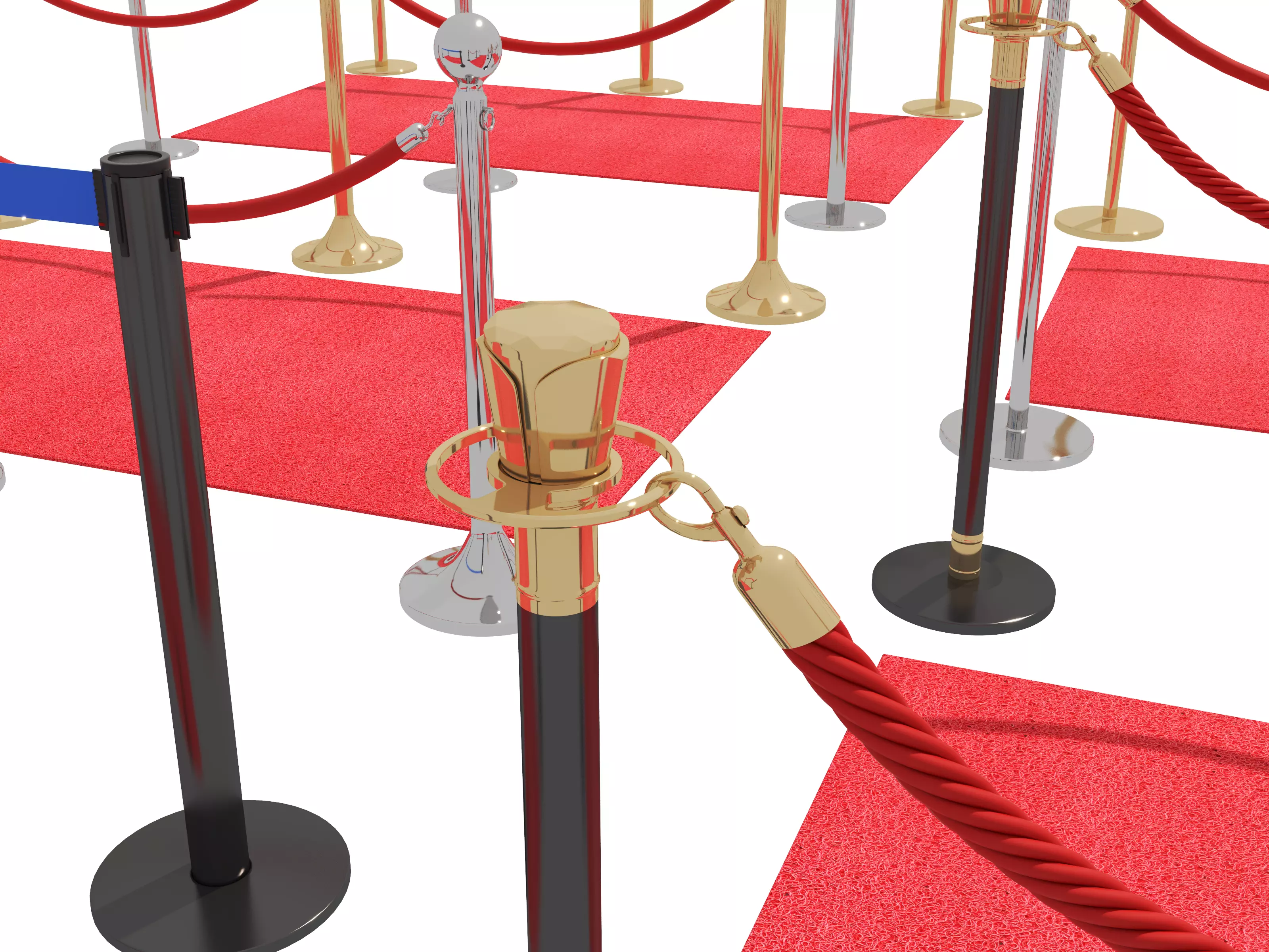Modular Red Carpet Kit Low-poly 3D model_11