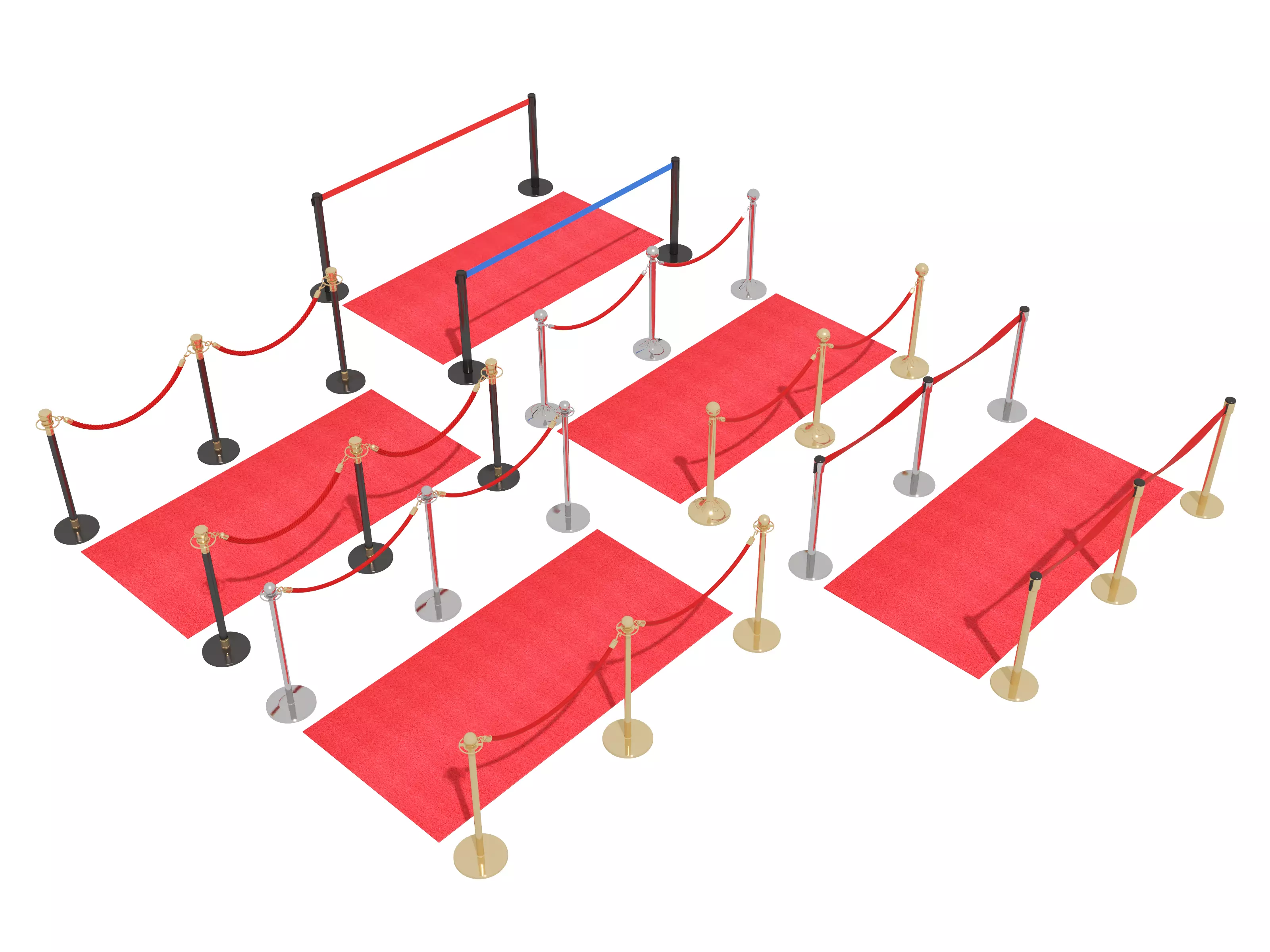Modular Red Carpet Kit Low-poly 3D model_1