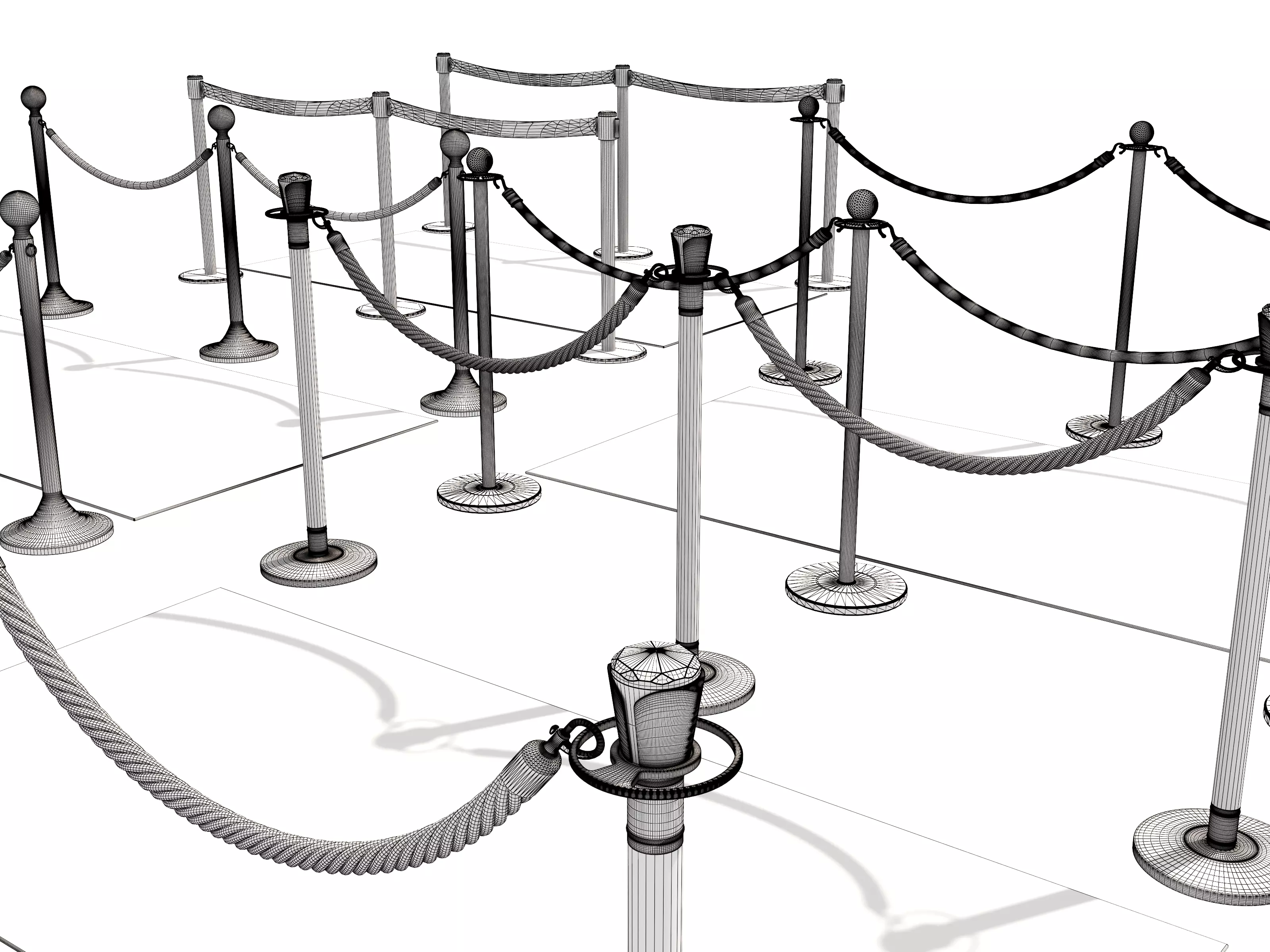 Modular Red Carpet Kit Low-poly 3D model_20