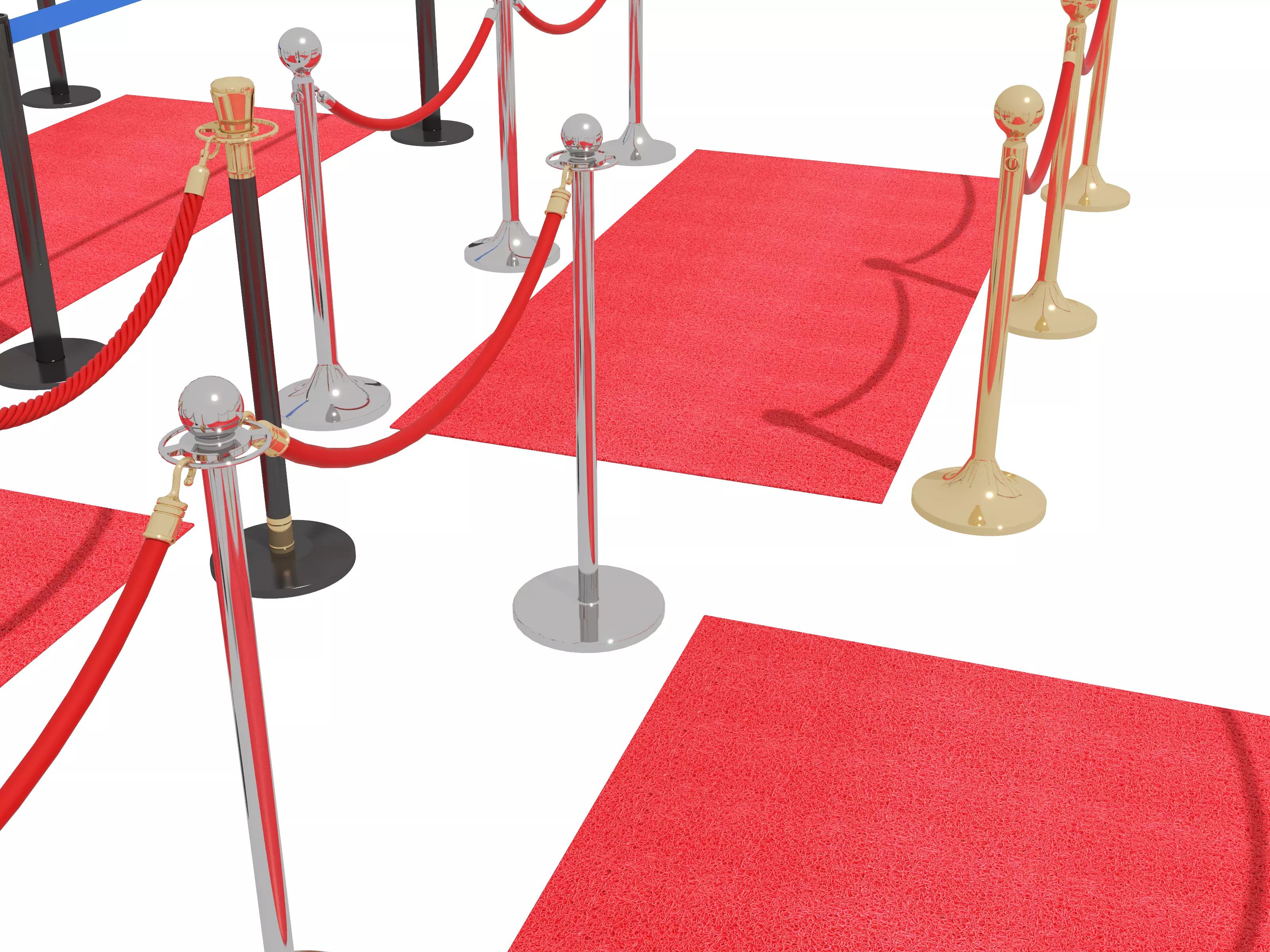 Modular Red Carpet Kit Low-poly 3D model_7