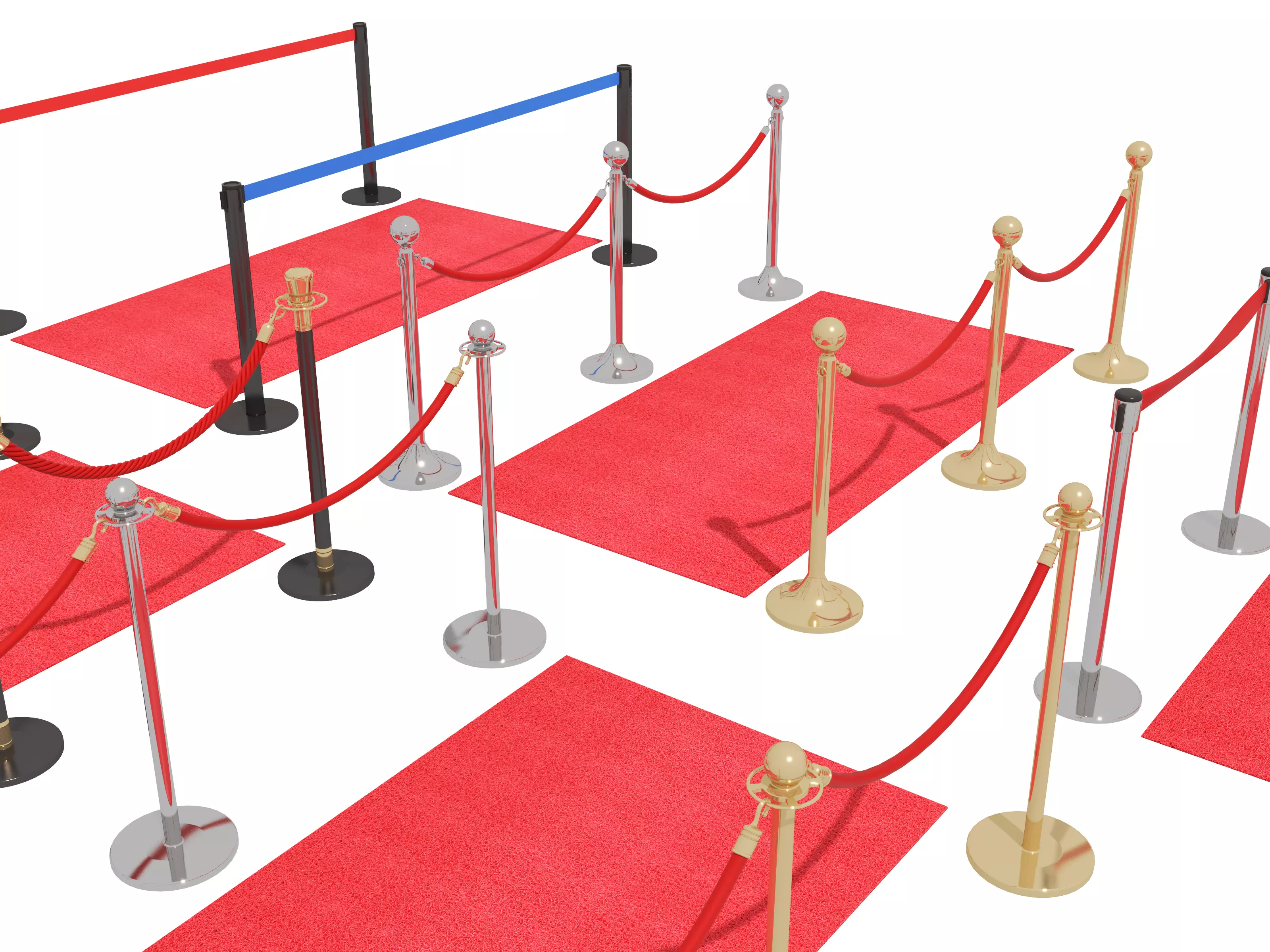 Modular Red Carpet Kit Low-poly 3D model_5