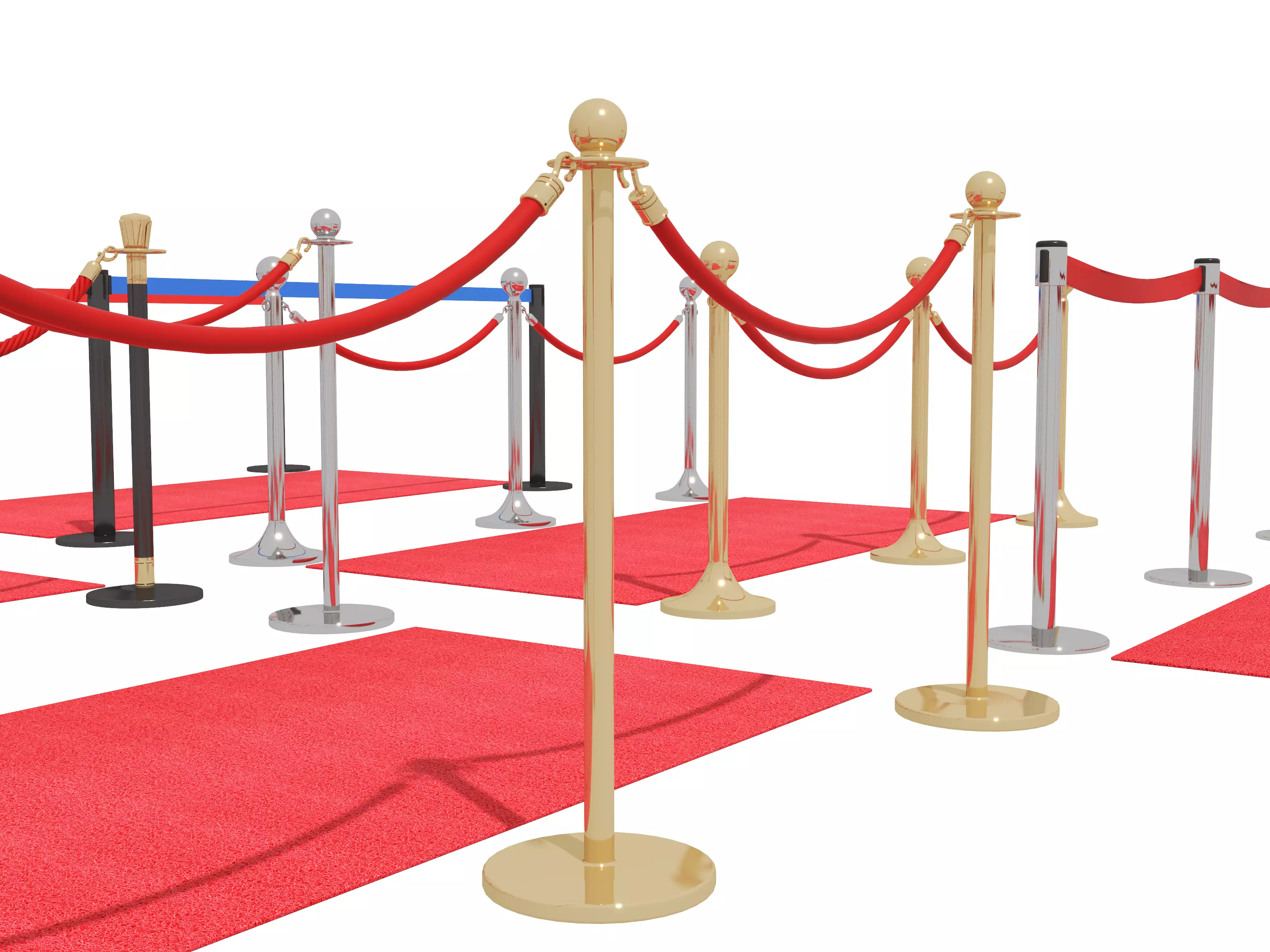 Modular Red Carpet Kit Low-poly 3D model_8