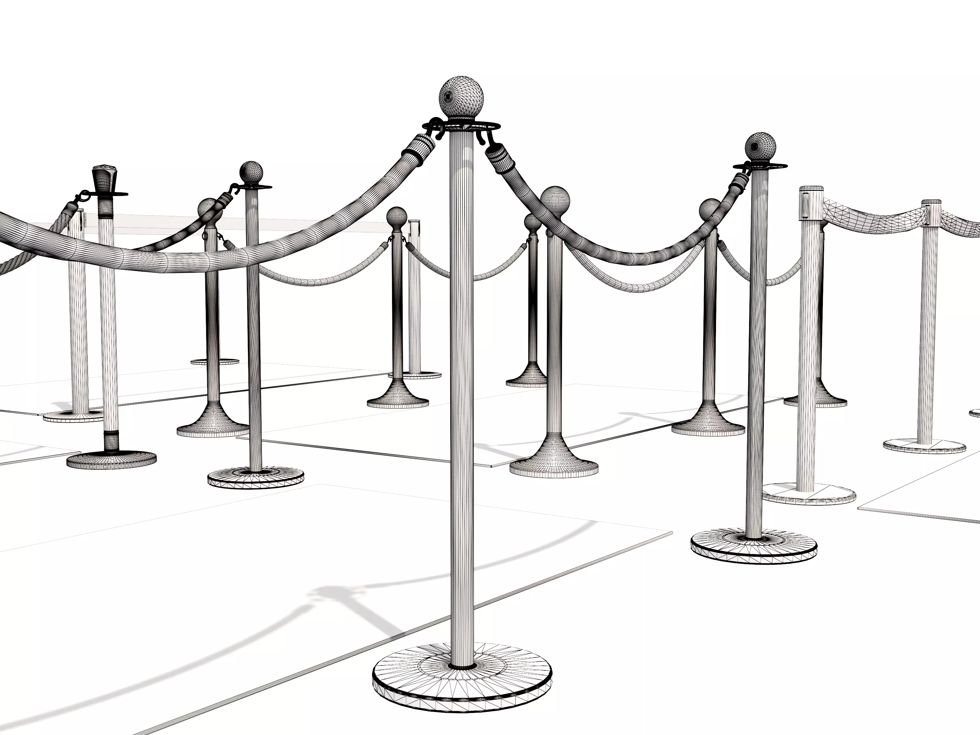 Modular Red Carpet Kit Low-poly 3D model_26