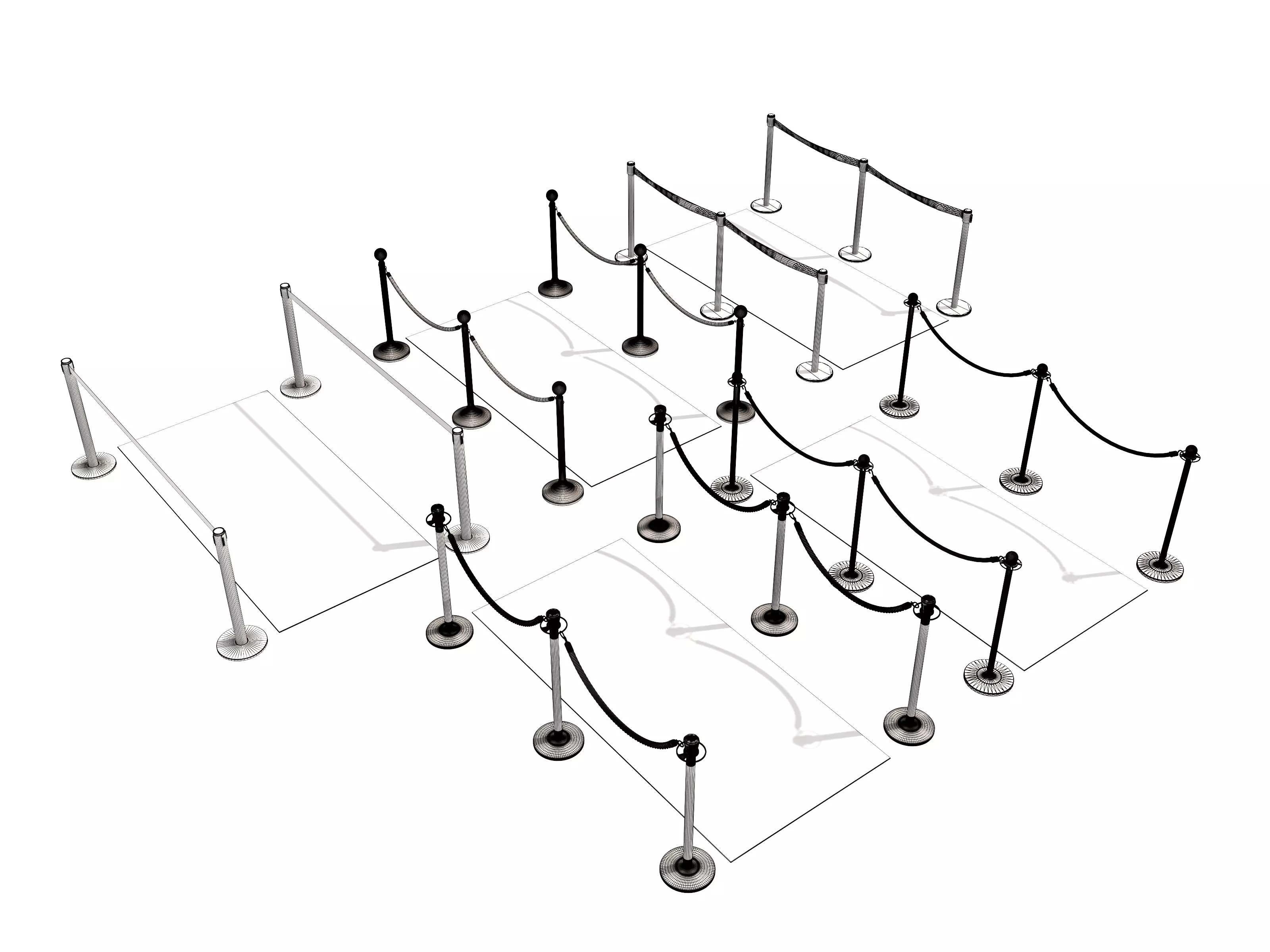 Modular Red Carpet Kit Low-poly 3D model_17