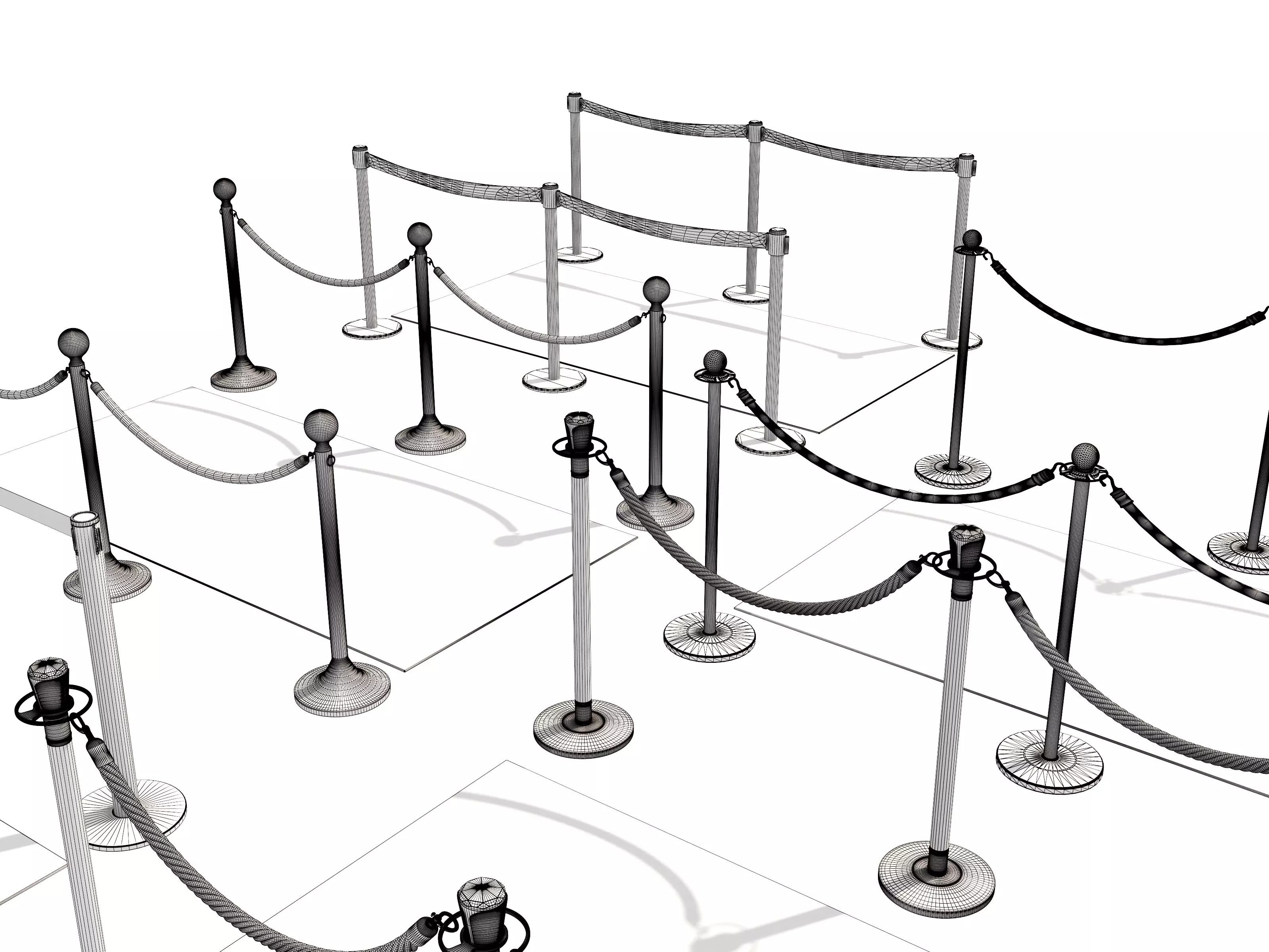 Modular Red Carpet Kit Low-poly 3D model_24