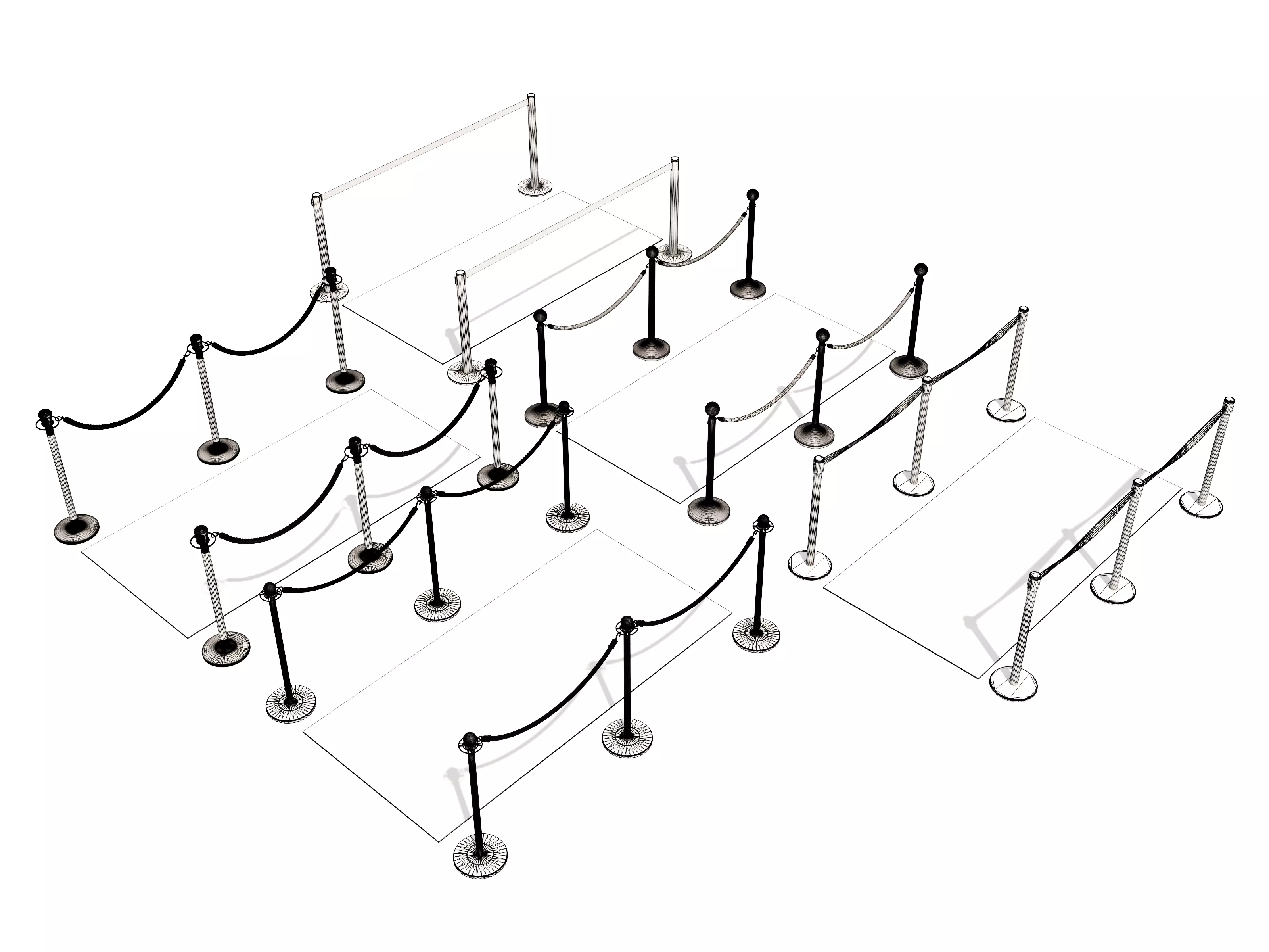 Modular Red Carpet Kit Low-poly 3D model_15