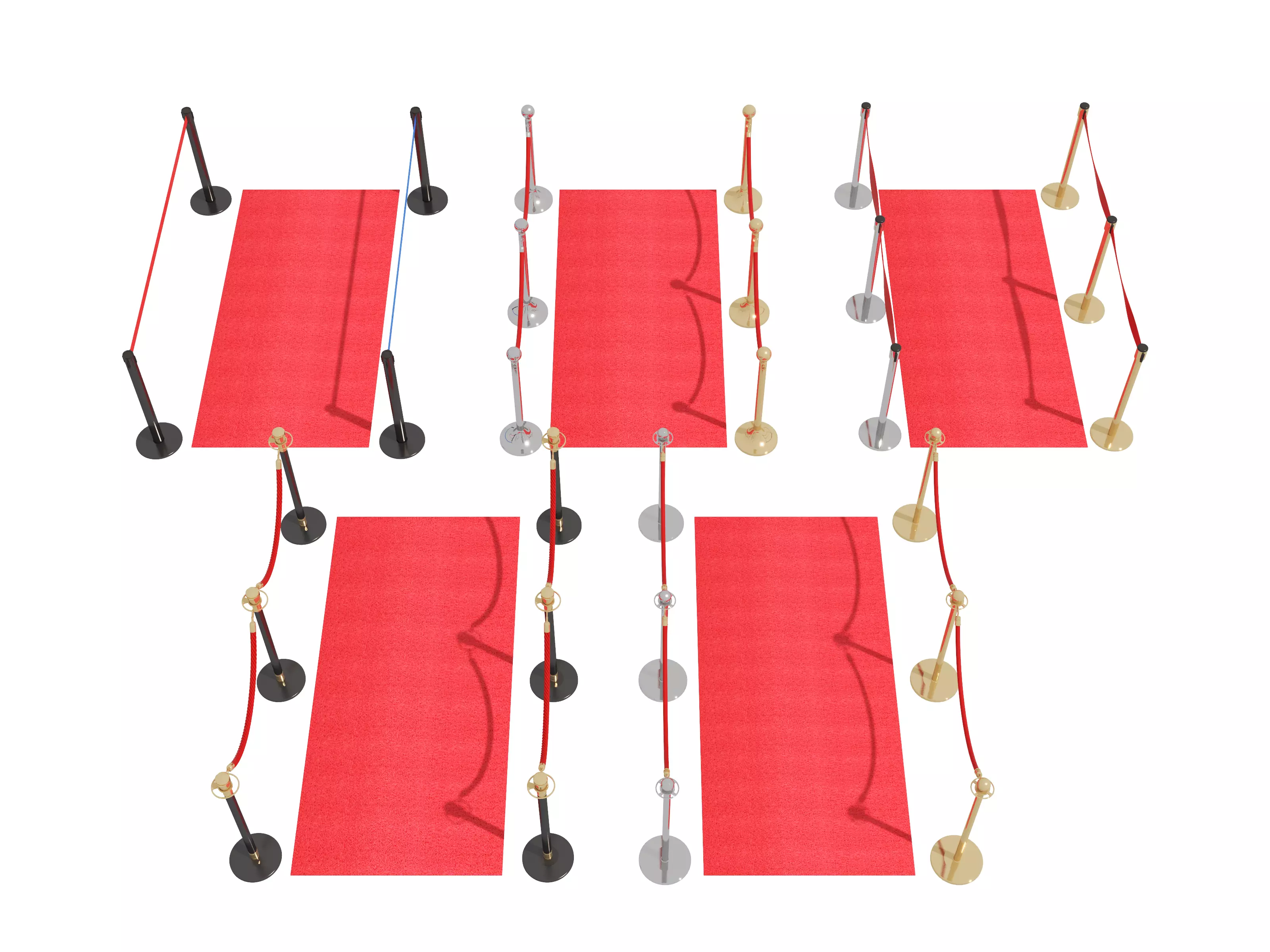 Modular Red Carpet Kit Low-poly 3D model_2