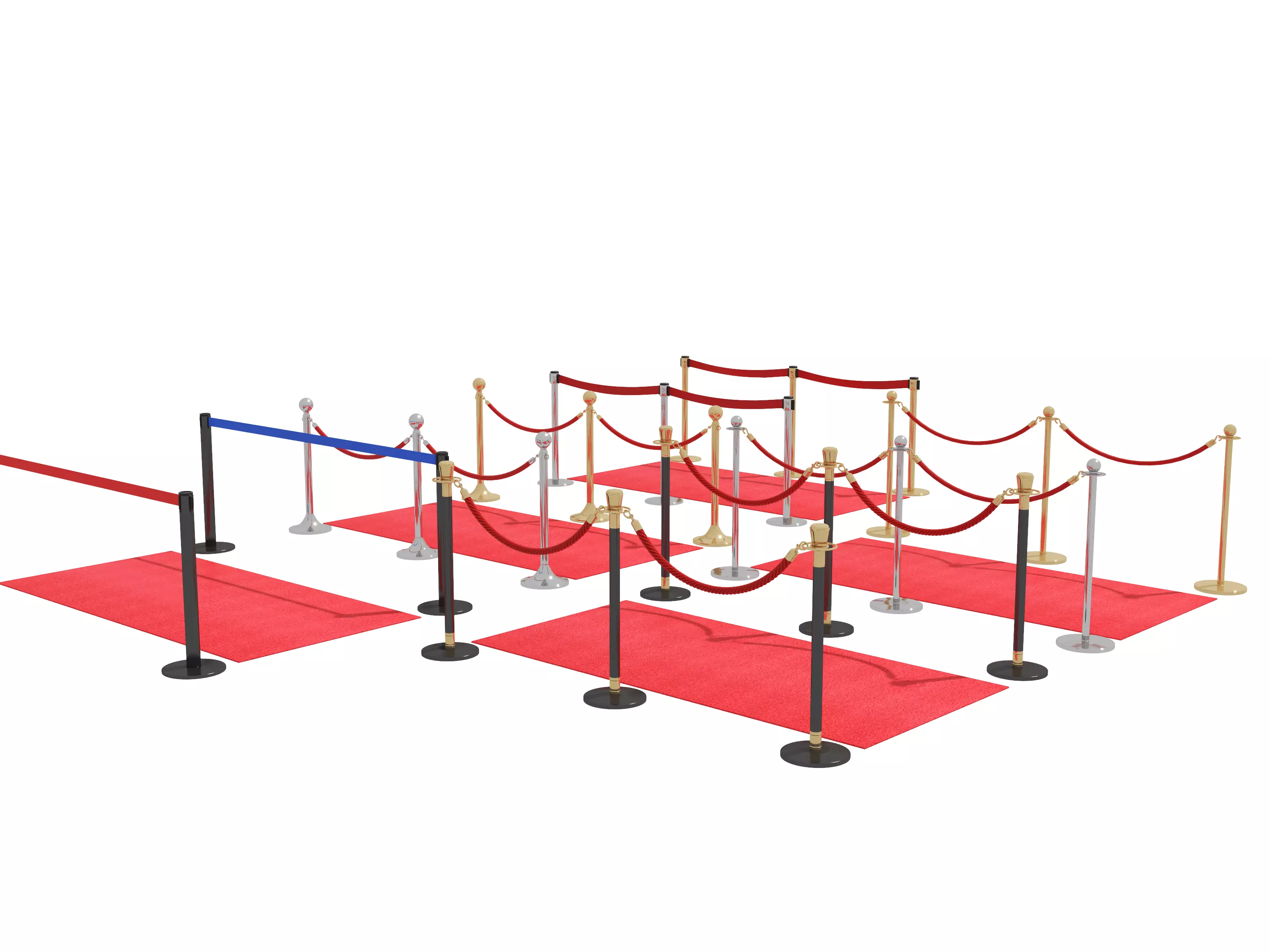 Modular Red Carpet Kit Low-poly 3D model_3