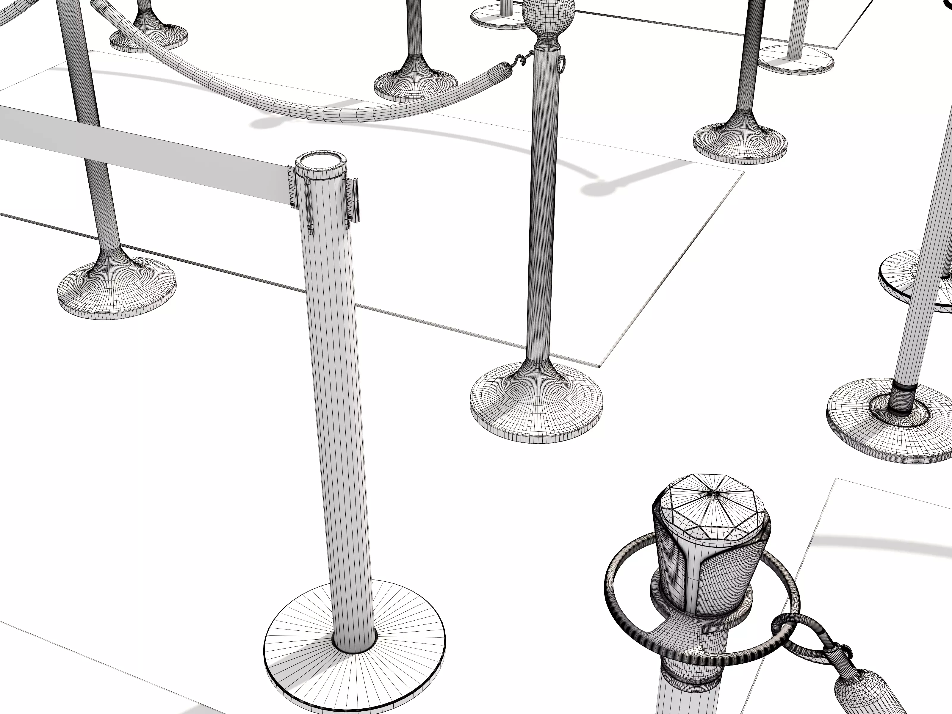 Modular Red Carpet Kit Low-poly 3D model_28