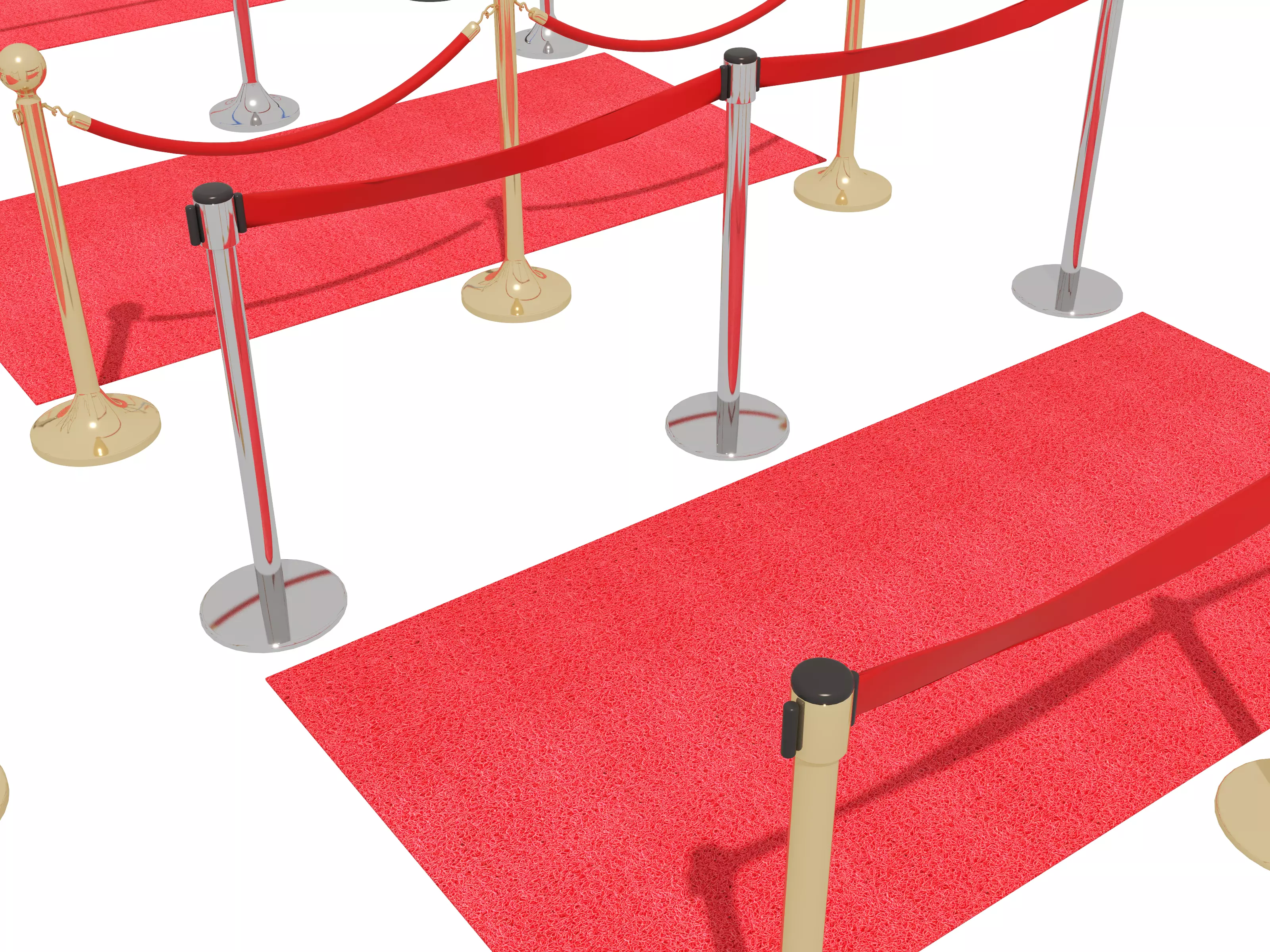 Modular Red Carpet Kit Low-poly 3D model_13