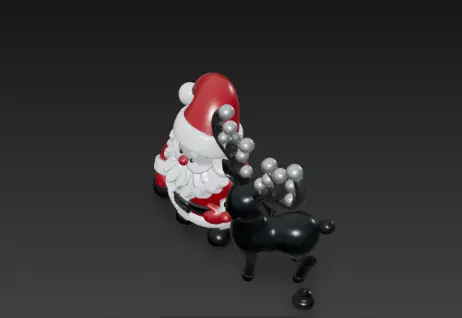 3D Santa with Reindeer Holiday Render 3D print model_16