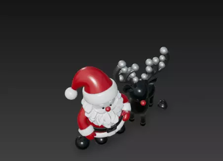 3D Santa with Reindeer Holiday Render 3D print model_17