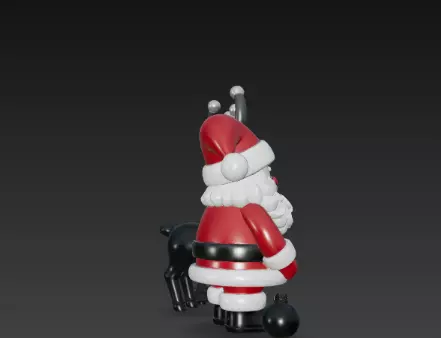 3D Santa with Reindeer Holiday Render 3D print model_6