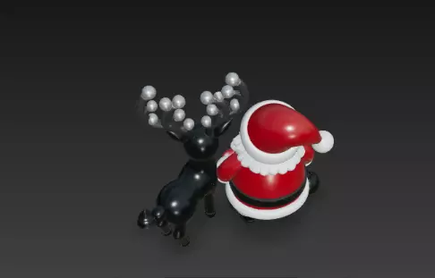 3D Santa with Reindeer Holiday Render 3D print model_15