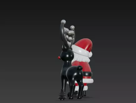 3D Santa with Reindeer Holiday Render 3D print model_10