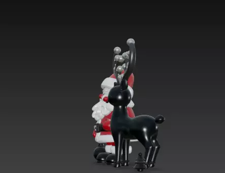 3D Santa with Reindeer Holiday Render 3D print model_11