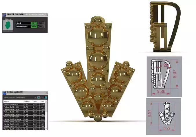 Granulated Bead Separator Pendant Connector model gl0037