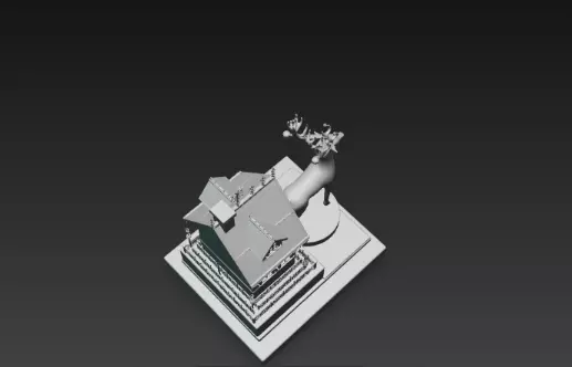 3D Christmas House with Deer Scene 3D print model_14