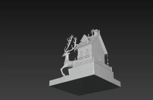 3D Christmas House with Deer Scene 3D print model_18
