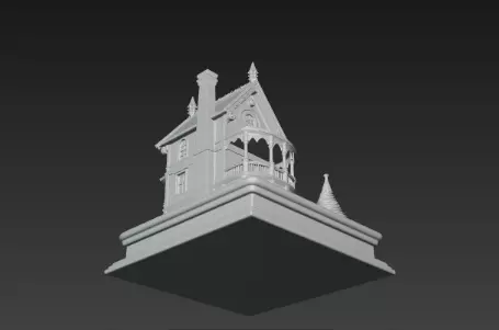 3D Festive House with Deer Christmas Scene 3D print model_19