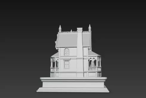 3D Festive House with Deer Christmas Scene 3D print model_5