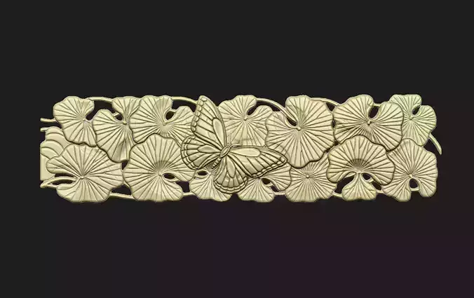 cnc artcam wood leaf moth wild floral wall home laser