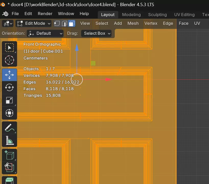 Porta classica lignea realistic wooden door 3D model 3D model_3