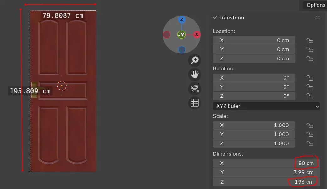 Porta classica lignea realistic wooden door 3D model 3D model_5
