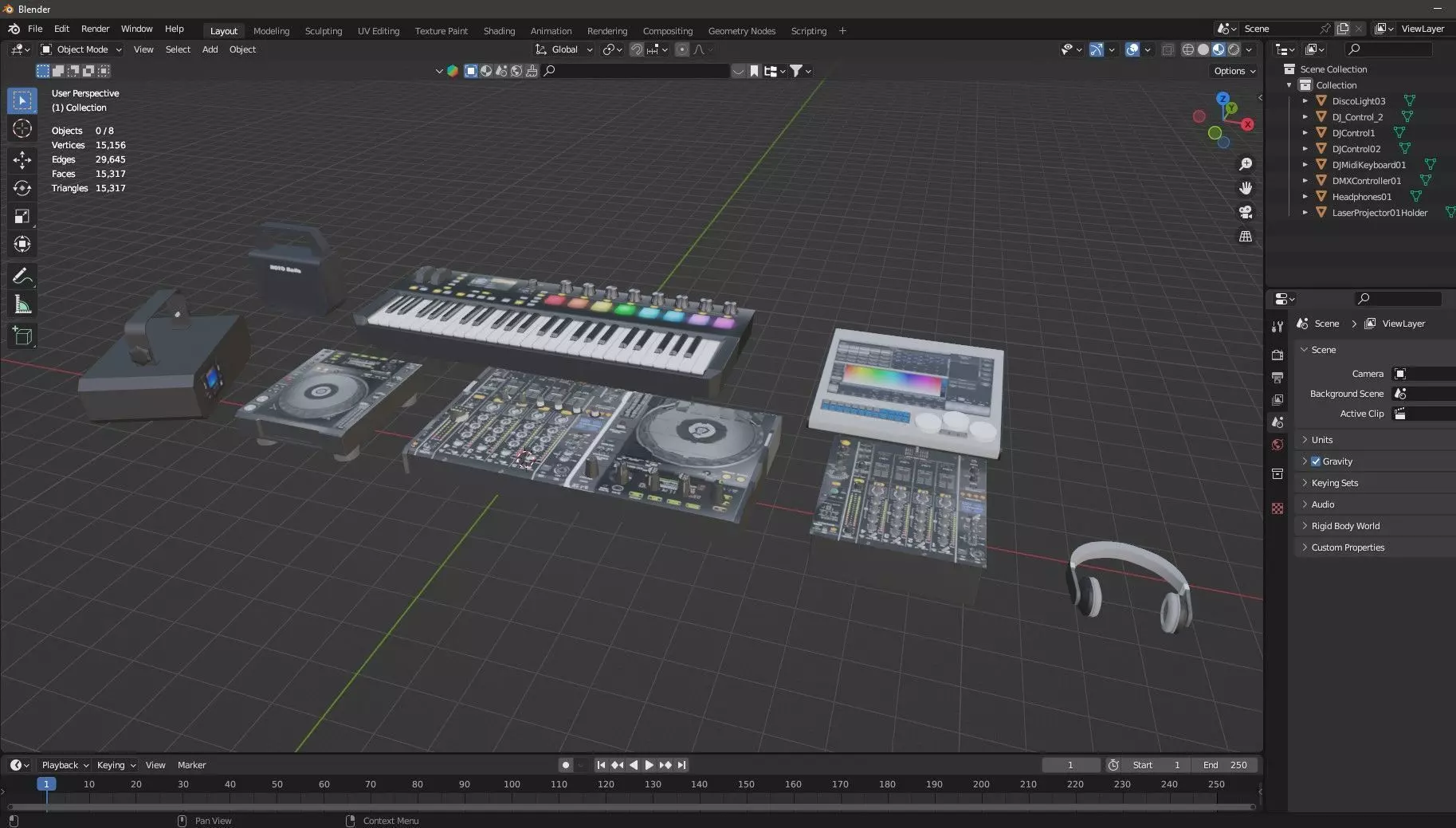Pioneer Dj Native Traktor Music Set BLENDER 3D Model Low-poly 3D model_15
