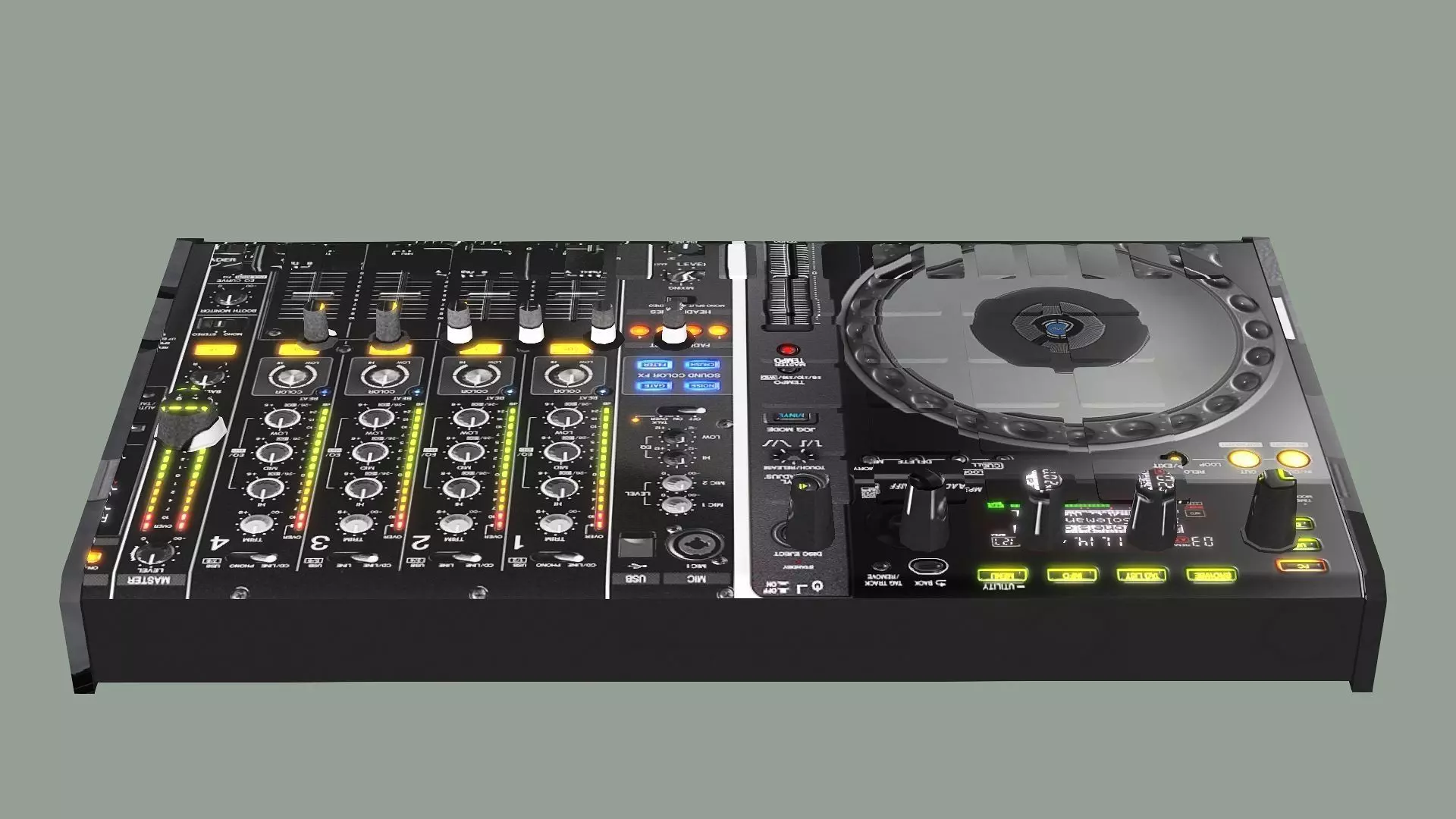 Pioneer Dj Native Traktor Music Set BLENDER 3D Model Low-poly 3D model_7